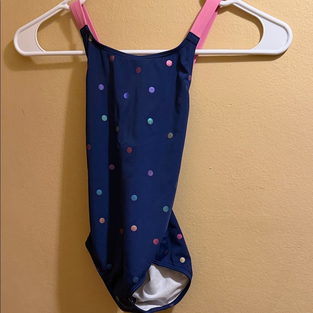 Mini Boden Navy Swimsuit with Pink Accents